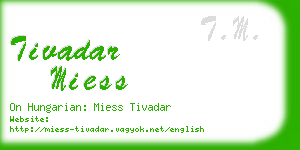 tivadar miess business card